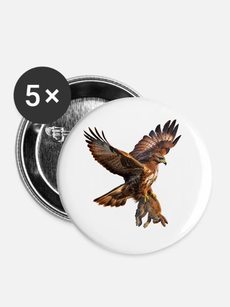 Steinadler - Buttons groß 56 mm (5er Pack) - Weiß