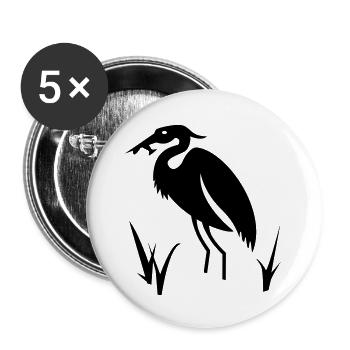 Reiher - Buttons groß 56 mm (5er Pack) - Weiß - Vorne