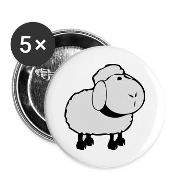 le de moisson, le mouton, animal, animal - Lot de 5 grands badges (56 mm) - blanc - Devant