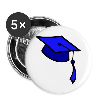 le collège, graduation, chapeau, forme, uni+, - Lot de 5 grands badges (56 mm) - blanc - Devant