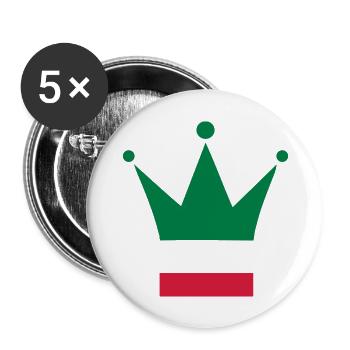 Italien - Buttons groß 56 mm (5er Pack) - Weiß - Vorne