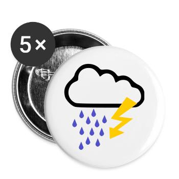 Weather - Thunder Storm - Rain - Buttons large 2.2''/56 mm (5-pack) - white - Front