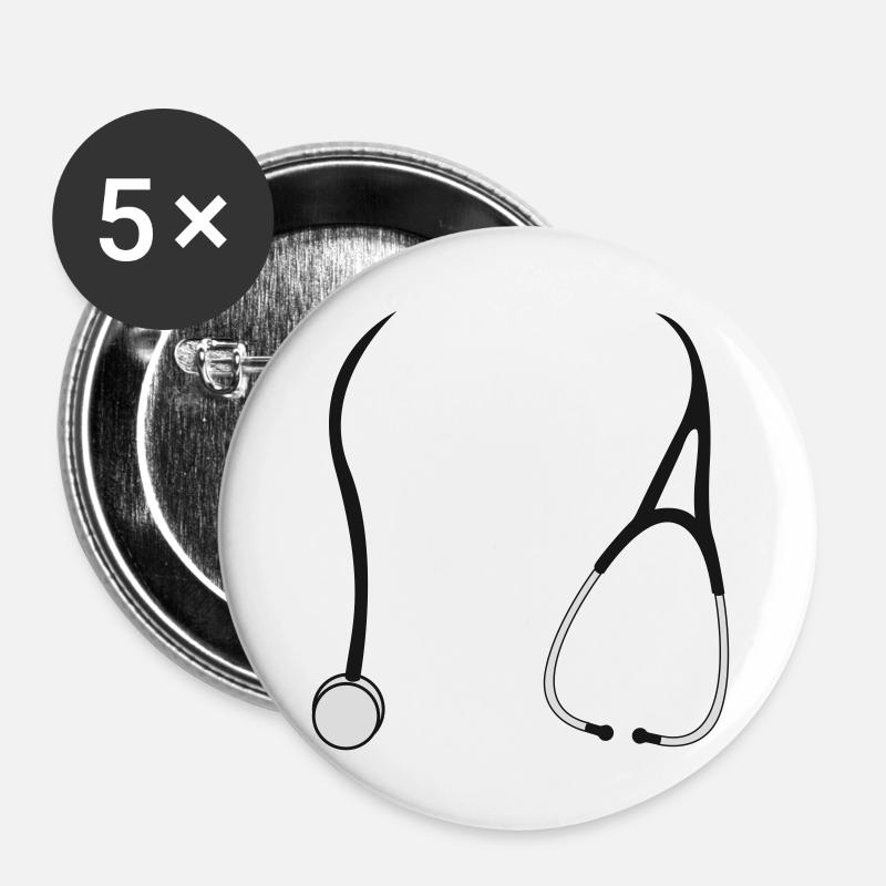 stetoskop - Buttons large 2.2''/56 mm (5-pack) - white