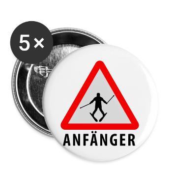 Ski Anfänger - Buttons large 2.2''/56 mm (5-pack) - white - Front