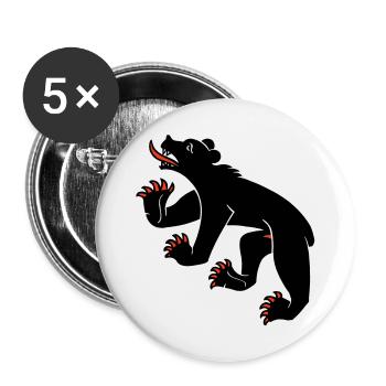 Bernerbär - Buttons groß 56 mm (5er Pack) - Weiß - Vorne
