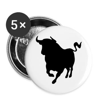 Taurus - Lot de 5 grands badges (56 mm) - blanc - Devant