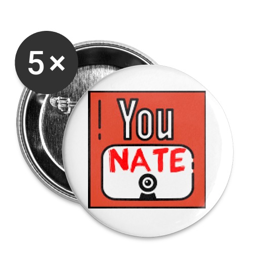 Nate's Youtube Logo - Buttons groot 56 mm (5-pack)