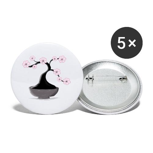 Kirschblueten Bonsai - Buttons groß 56 mm (5er Pack)