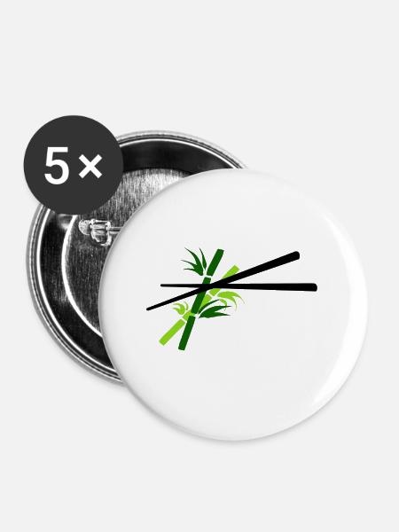Essstäbchen Bambus - chopsticks bamboo - Buttons groß 56 mm (5er Pack) - Weiß