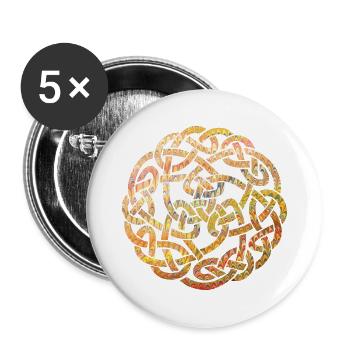 Noeud celtique 5 e 37 - Lot de 5 grands badges (56 mm) - blanc - Devant