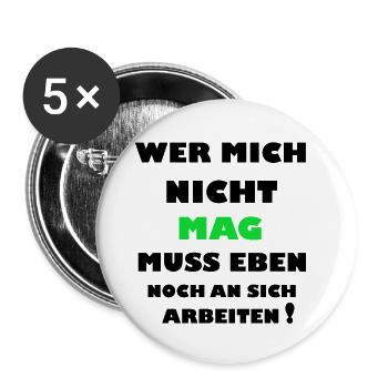Drôle de sort - Lot de 5 grands badges (56 mm) - blanc - Devant