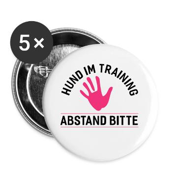 Hunde – Shirt Lieblingstier Training Geschenk - Buttons groß 56 mm (5er Pack) - Weiß - Vorne