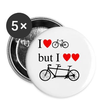 I love tandem - Buttons large 2.2''/56 mm (5-pack) - white - Front
