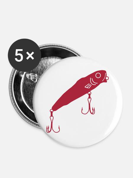 Fischköder_epc1 - Buttons groß 56 mm (5er Pack) - Weiß