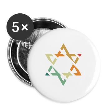 star of David - Buttons large 2.2''/56 mm (5-pack) - white - Front