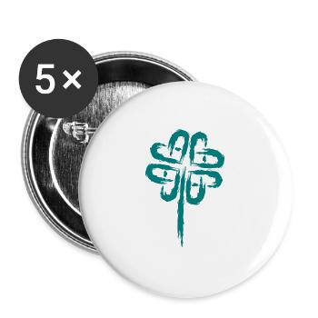 Cloverleaf Symbol Celtic Symbols - Buttons large 2.2''/56 mm (5-pack) - white - Front