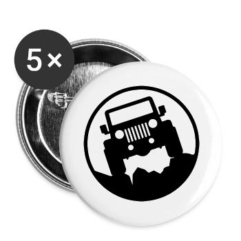 Jeep - Route hors route 4x4 - Lot de 5 grands badges (56 mm) - blanc - Devant