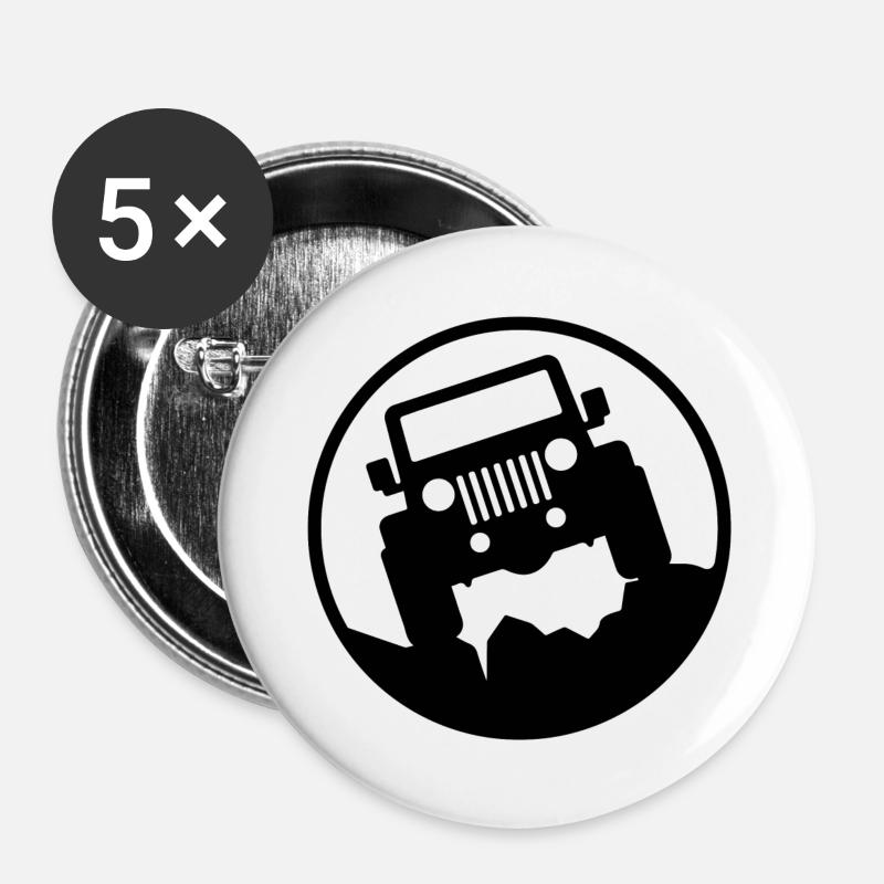 Jeep - Off road 4x4 - Buttons large 2.2''/56 mm (5-pack) - white