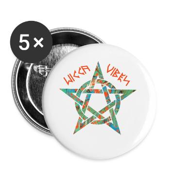 pentagram 3 e 4 wicca vibes runes - Buttons large 2.2''/56 mm (5-pack) - white - Front
