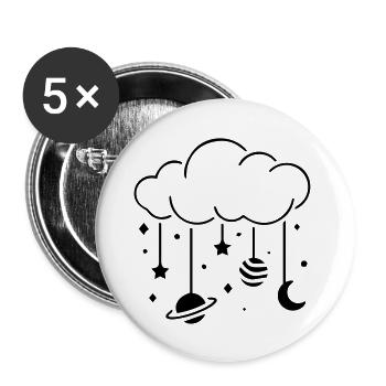 Clouds at night mobile - Buttons large 2.2''/56 mm (5-pack) - white - Front