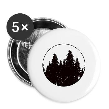 Geometric Forest Adventure Mountains Pine tree - Buttons large 2.2''/56 mm (5-pack) - white - Front