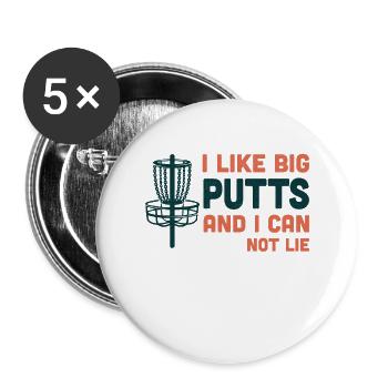 Disc Golf Frisbee Player Coach Funny Gift - Buttons large 2.2''/56 mm (5-pack) - white - Front
