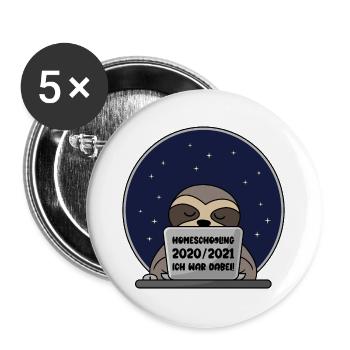 Homeschooling 2020/2021 Ich war dabei! - Buttons groß 56 mm (5er Pack) - Weiß - Vorne