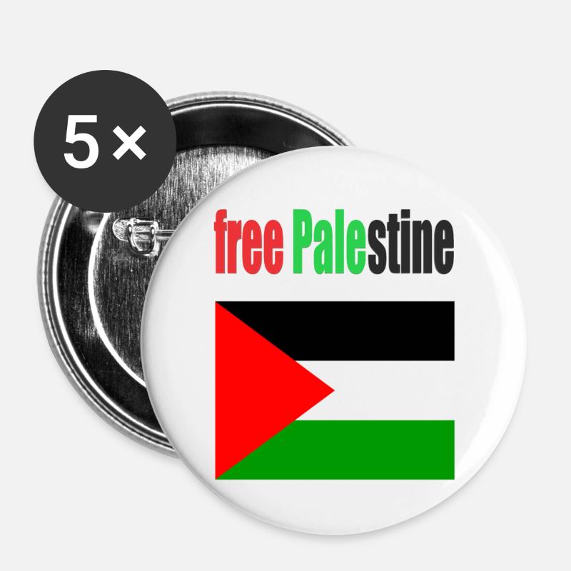 Palestine Design - Buttons large 2.2''/56 mm (5-pack) - white