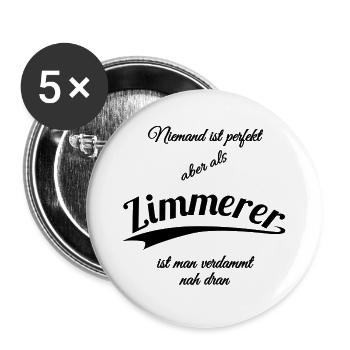 Zimmerer - Buttons groß 56 mm (5er Pack) - Weiß - Vorne