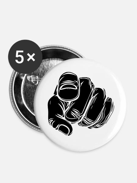 Zeigefinger mit Vector Hand - Buttons groß 56 mm (5er Pack) - Weiß