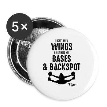 Cheerleader Cheerleading Girl Cheering Lustig - Buttons groß 56 mm (5er Pack) - Weiß - Vorne