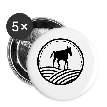 Sport équestre Liberté Poulain Ross - Lot de 5 grands badges (56 mm) - blanc - Devant