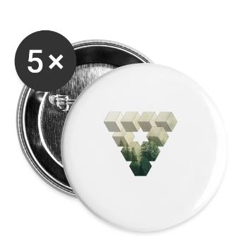Triangle Forest Nature | Gift - Buttons large 2.2''/56 mm (5-pack) - white - Front
