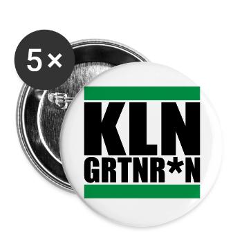Farben änderbar | Kleingärtnern KLNGRTN*N - Buttons groß 56 mm (5er Pack) - Weiß - Vorne