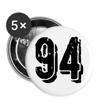 Maillot à 94 numéros - Lot de 5 grands badges (56 mm) - blanc - Devant