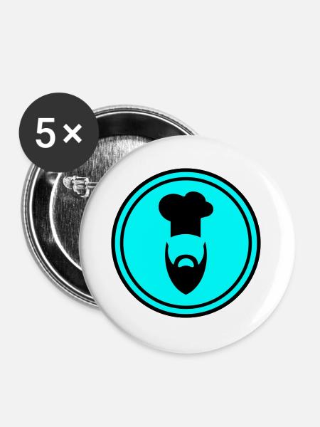 Kochhut icon symbol - Buttons groß 56 mm (5er Pack) - Weiß