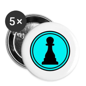 Läufer Bauer Schachfigur - Buttons groß 56 mm (5er Pack) - Weiß - Vorne