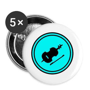 Violin Icon symbol - Buttons large 2.2''/56 mm (5-pack) - white - Front
