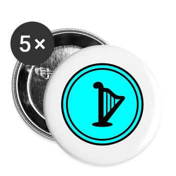 Symbole de la harpe - Lot de 5 grands badges (56 mm) - blanc - Devant