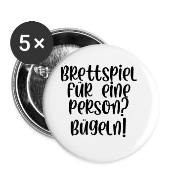Brettspiel für eine Person Bügeln - Buttons groß 56 mm (5er Pack) - Weiß - Vorne