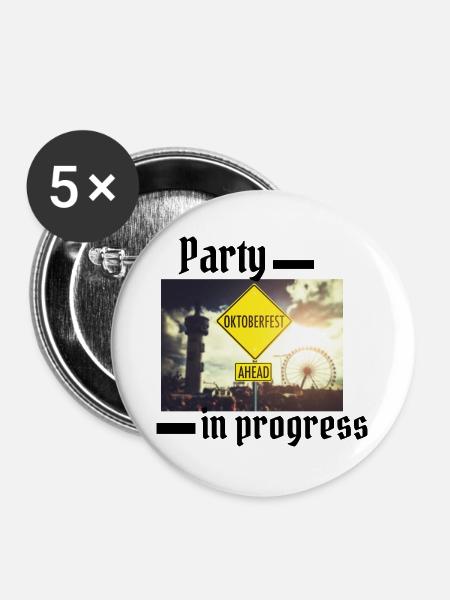 Bierfest - Buttons groß 56 mm (5er Pack) - Weiß