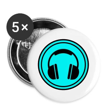 Headphone icon - Buttons large 2.2''/56 mm (5-pack) - white - Front