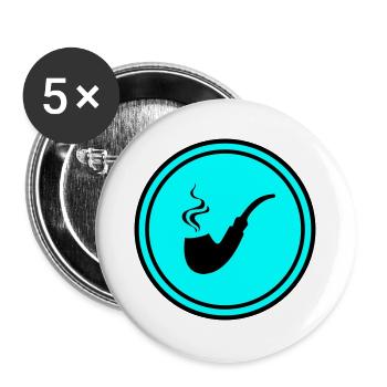 Smoking a pipe - Buttons large 2.2''/56 mm (5-pack) - white - Front