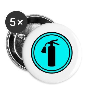 Symbole d’extincteur - Lot de 5 grands badges (56 mm) - blanc - Devant