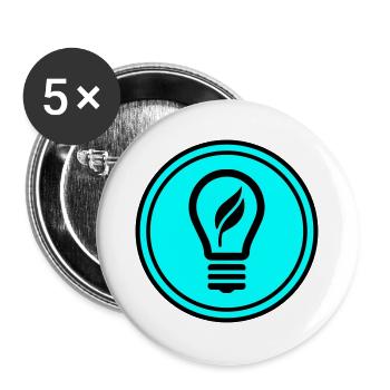 Glühbirne Symbol - Buttons groß 56 mm (5er Pack) - Weiß - Vorne