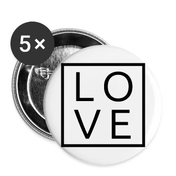 Cool Awesome Love Square Geschenk Männer Frauen & Kinder - Buttons groß 56 mm (5er Pack) - Weiß - Vorne