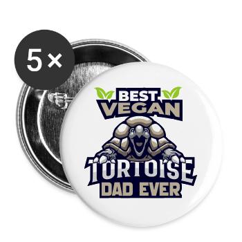 Tortue - Lot de 5 grands badges (56 mm) - blanc - Devant