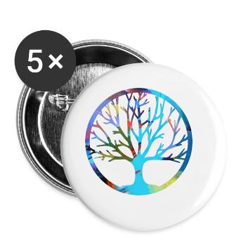 Tree of Life,Tree of Life,Graffiti,Painting - Buttons large 2.2''/56 mm (5-pack) - white - Front