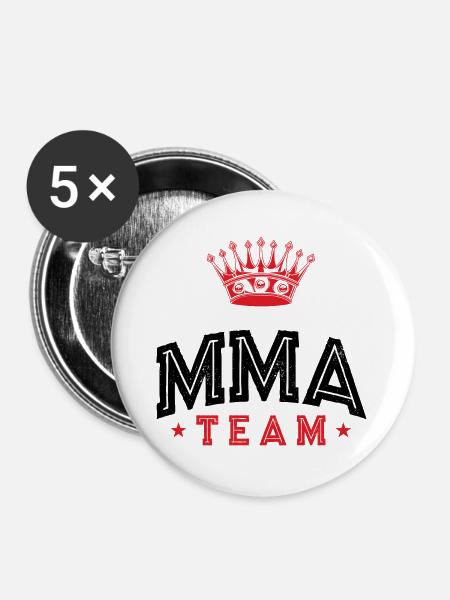 Mma Team - Buttons groß 56 mm (5er Pack) - Weiß