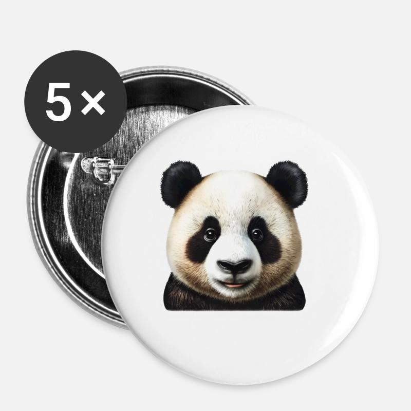 Panda - Buttons large 2.2''/56 mm (5-pack) - white